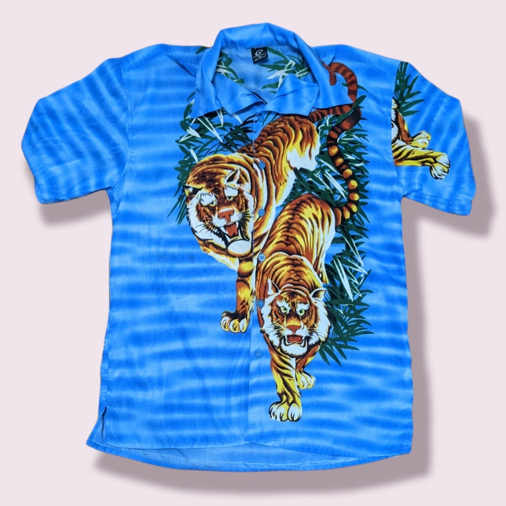 Vintage y2k tiger bowling shirt